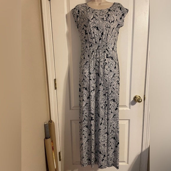 Lands End Gorgeous Paisley Maxi‎ Dress Size XS Cottage Coquette Casual - Picture 1 of 8